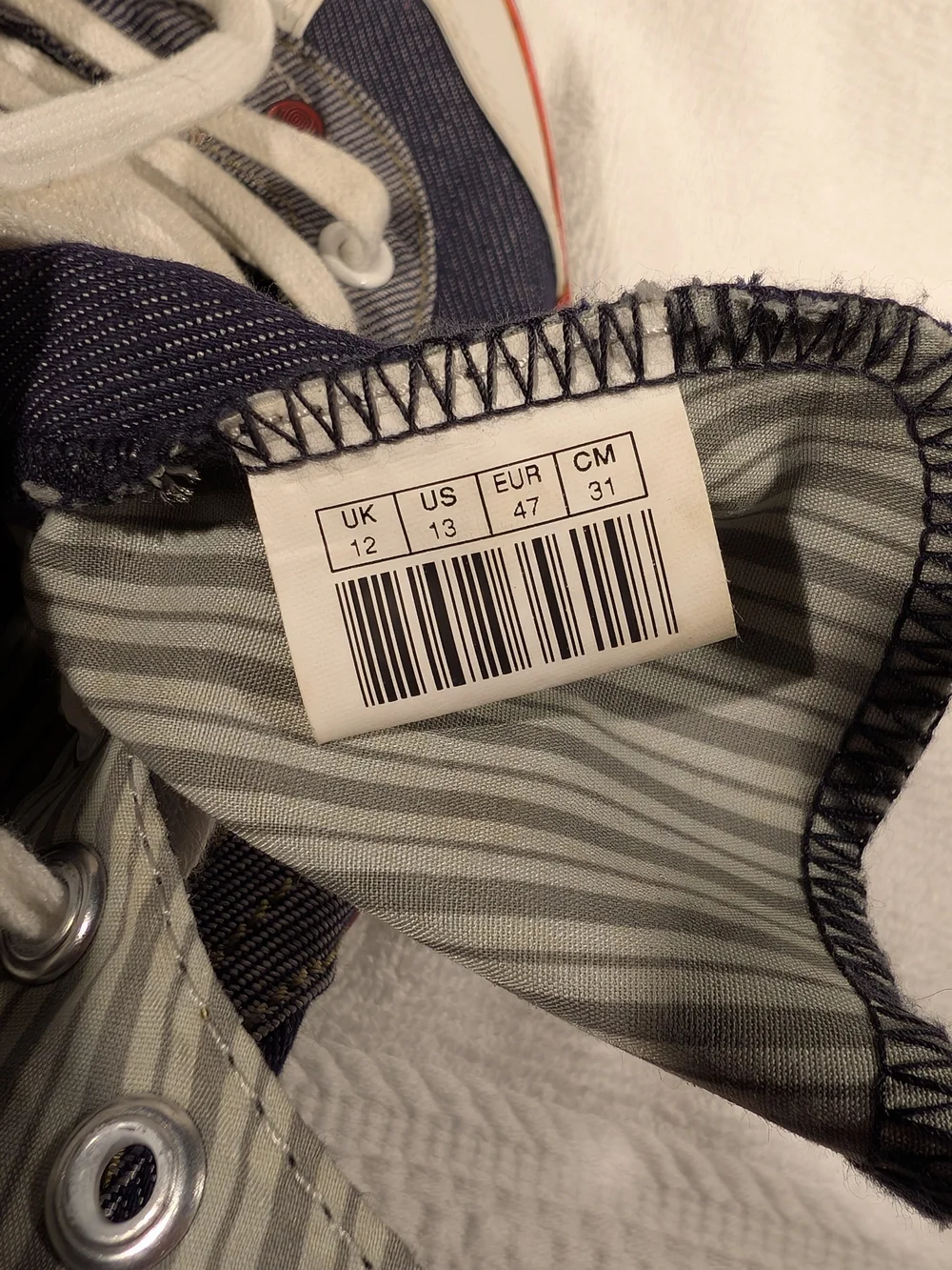 Men's High-Top Canvas Sneakers in Navy and White